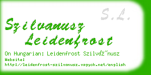 szilvanusz leidenfrost business card